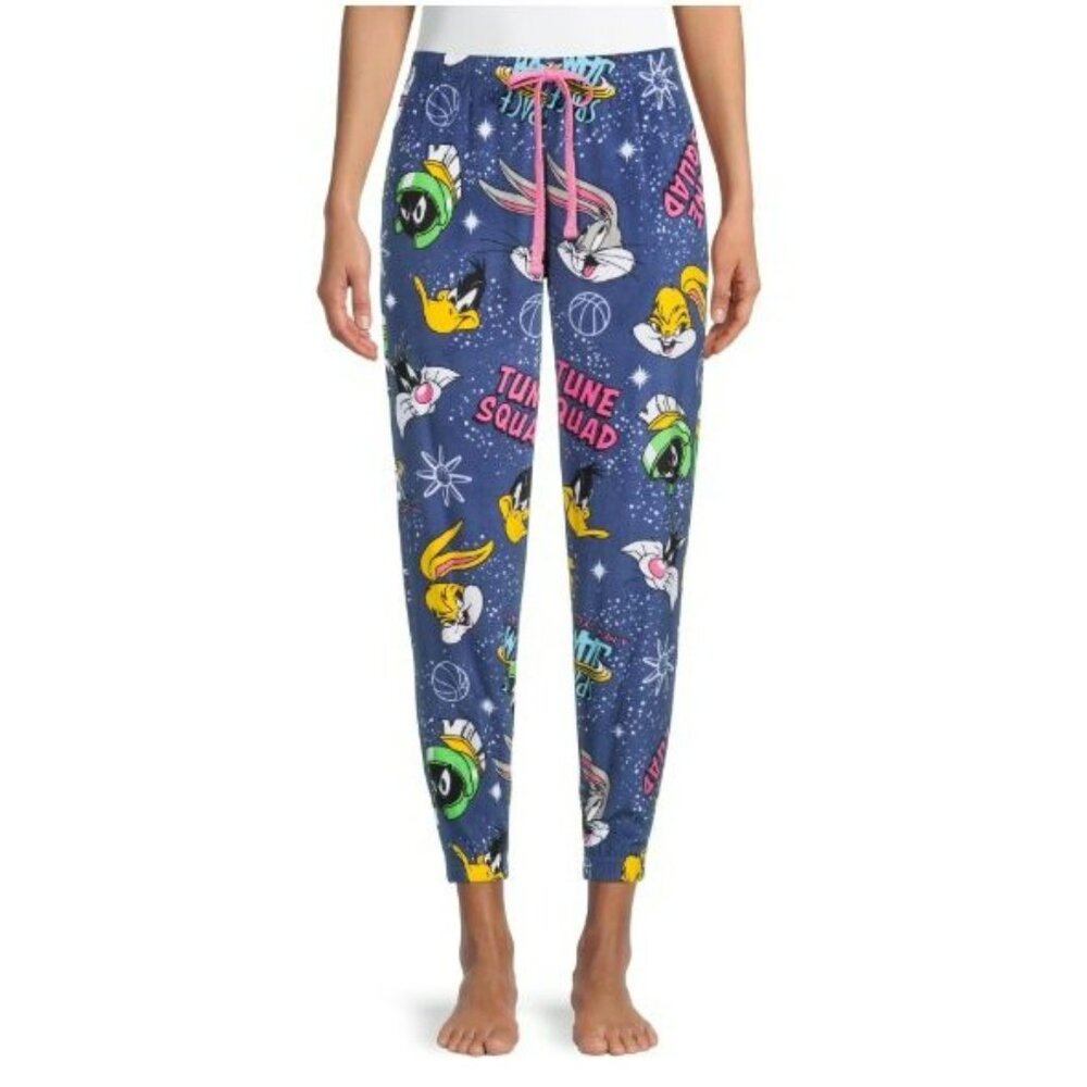 NEW Briefly Stated Space Jam Women’s Jogger Pajama‎ Pants Warner Bros S (4-6)